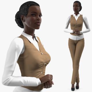 Dark Skin City Style Woman Standing Pose 2 3D