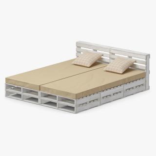 Pallet Outdoor Bed White 3D model