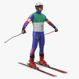 3D Downhill Male Skier Rigged