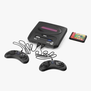 3D model Sega Mega Drive 2 with Cartridge Sonic 3