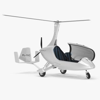 3D model Gyroplane Calidus 912 White Rigged for Cinema 4D 2