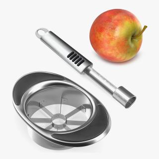 Apple with Stainless Slicers Collection 3D model