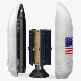 3D model Payload Fairing with Communications Satellite