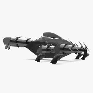 3D Helix Pivotal eVTOL Aircraft Black Rigged