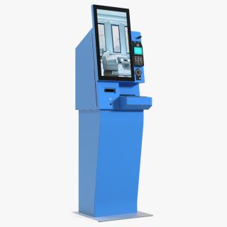 3D model Kiosk Hotel Terminal Blue