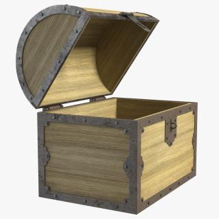 3D Old Wooden Chest 3 model