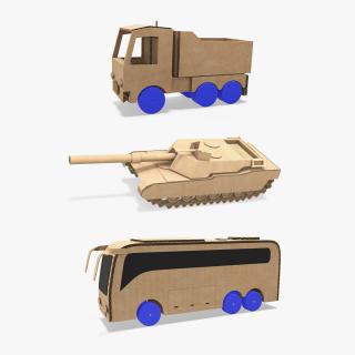 3D ﻿Cardboard Toy Vehicles Collection 2