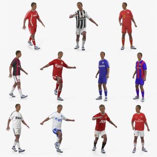 Soccer Players Rigged 3D Models Collection 3D