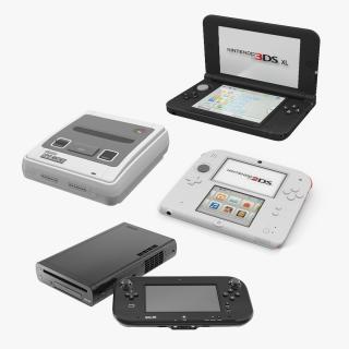 3D Nintendo Game Consoles Collection model