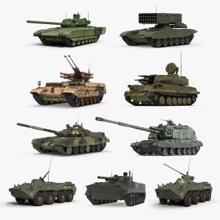 3D Russian Tanks Rigged Collection 3 model