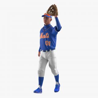 Baseball Player Rigged Mets 3D