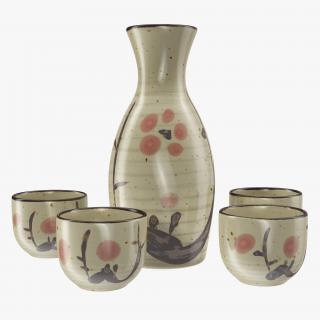 3D model Japanese Sake Service Set