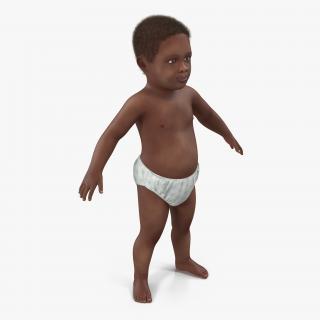 3D model African American Baby with Fur