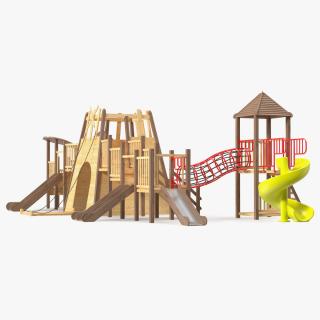 Wooden Childrens Playground 3D