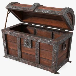 3D Ancient Wooden Chest Empty