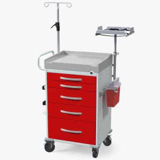 Medical Cart with Defibrillator Shelf 3D