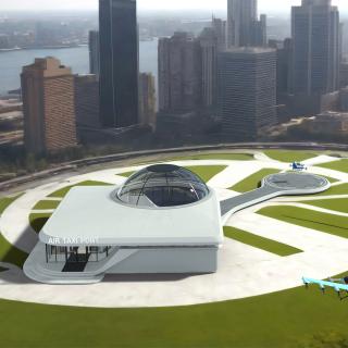 3D Air Taxi Port with Separate Boarding Area 2 model