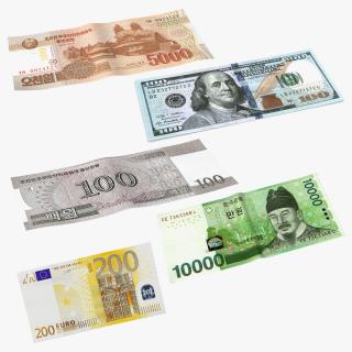 3D Paper Banknotes Collection 2 model