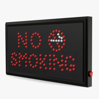 Luminous Red LED Light Sign No Smoking OFF 3D