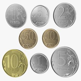 Russian Ruble Coins Collection 3 3D