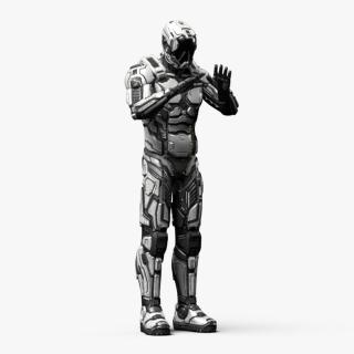 3D Futuristic Armored Soldier Character