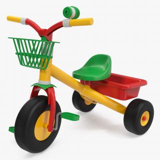 3D model Childrens Trike Tricycle Pedal Bike Bicycle Rigged