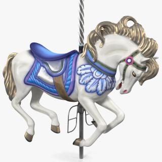 Carousel Galloping Horse Blue 3D model