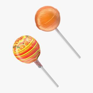 3D Chupa Chups Lollipop Orange Collection model