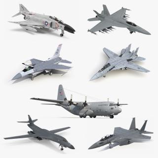 US Military Airplanes Collection 2 3D model