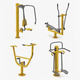 3D Outdoor Fitness Equipment Collection 3 model