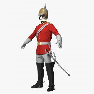 British Cavalry Royal Life Guard Uniform Set 3D model