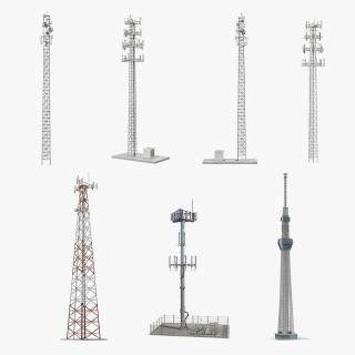 3D Cellular Towers Collection 3 model