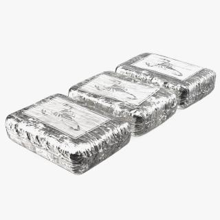 3D Bricks of Cocaine Wrapped in Foil model