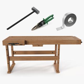 Workbench with Industrial Tools Collection 3D