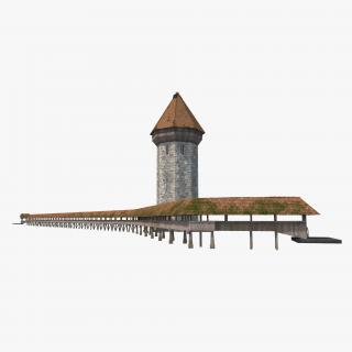 3D Chapel Bridge Wooden Footbridge