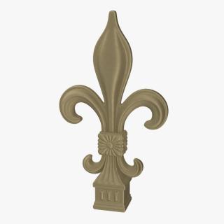 Fleur De Lis Sculpture Gilded 3D model