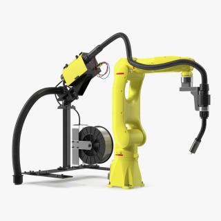 Industrial Robot with Arc Welding Kit Rigged 3D model