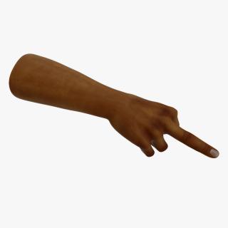 3D Hand of Dark Skinned Man Middle Finger Sign model