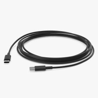 USB Type-C to Type-C Cable Black 3D