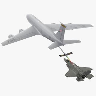 3D model Boeing KC 135 Stratotanker with F35 Lightning II Rigged