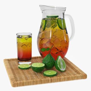 Iced Tea Pitcher and Glass Set with Bergamot 3D model