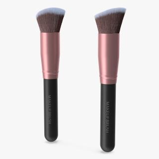 Angled and Flat Angled Makeup Brush Fur 3D model