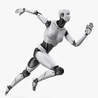 Female Cyborg Run Pose 3D