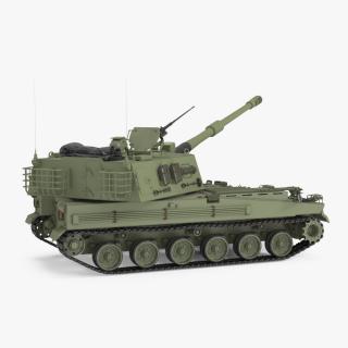 3D Self Propelled Artillery System Rigged model