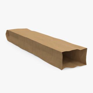 Kraft Paper Bag for Baguette Empty 3D model