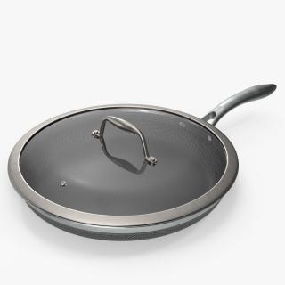 HexClad Hybrid Nonstick Pan with Lid 12-inch 3D model