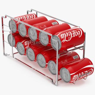 3D model Soda Can Dispenser Chrome with Cola Cans