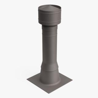 Wood Burning Chimney Black Metal 3D