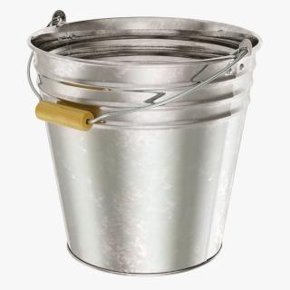 3D Galvanized Metal Bucket model