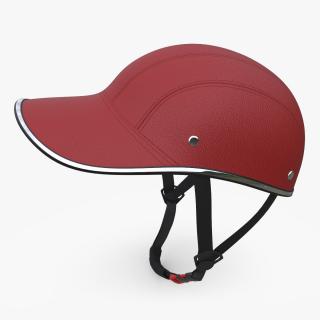 3D model Safety Bike Helmet Red Leather